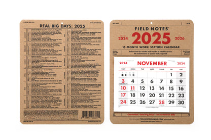 Field Notes: 2025 15 Month Workstation Calendar