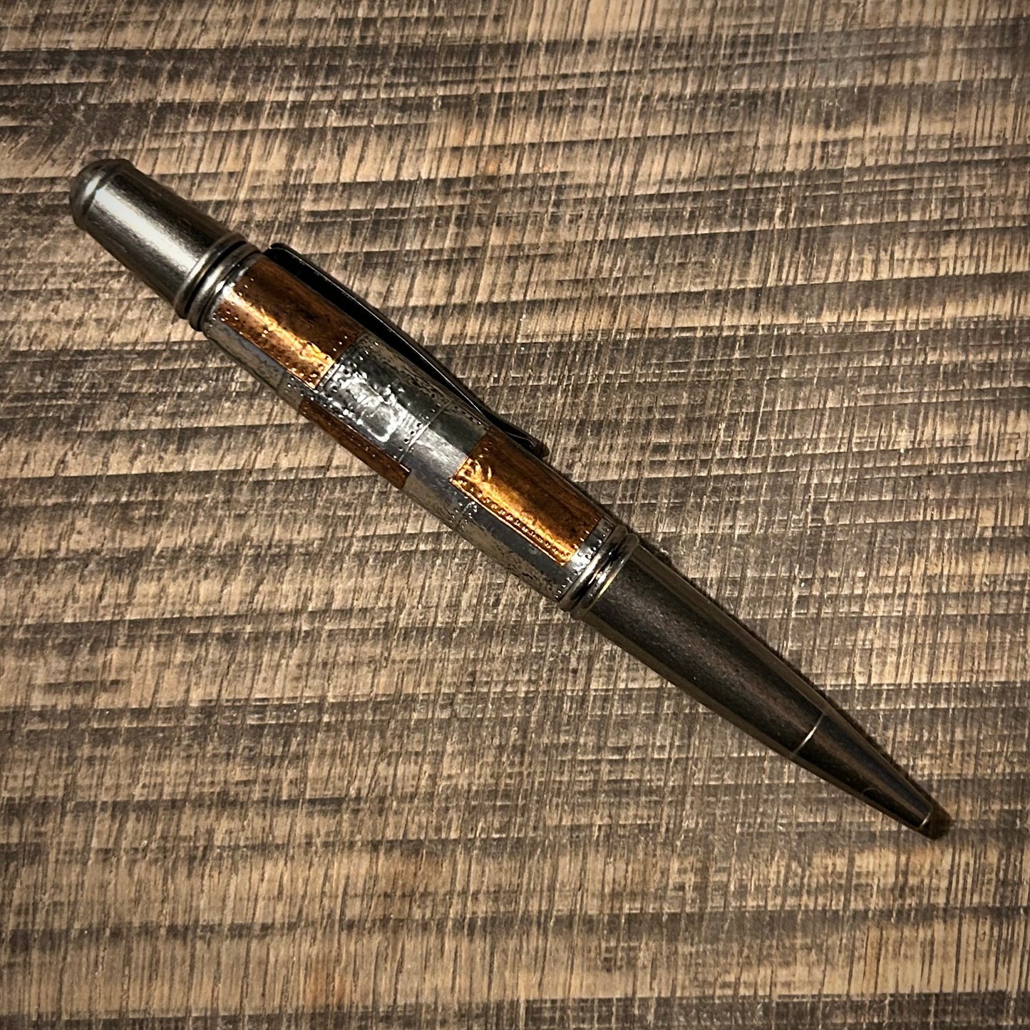 Industrial-Inspired Handcrafted Gunmetal Ballpoint Pen