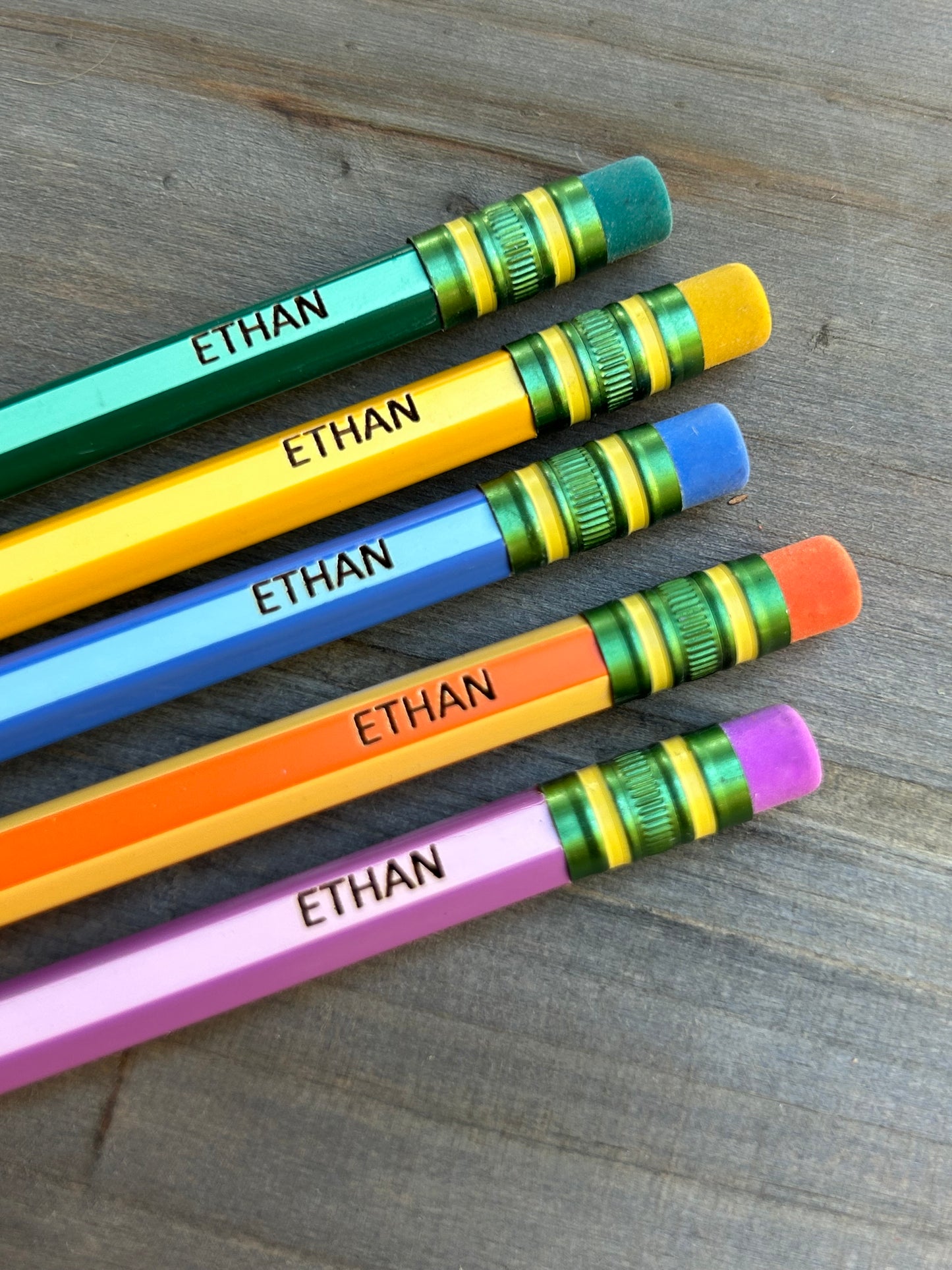 Custom Engraved Striped Ticonderoga #2 Pencils