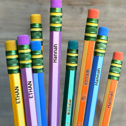 Custom Engraved Striped Ticonderoga #2 Pencils