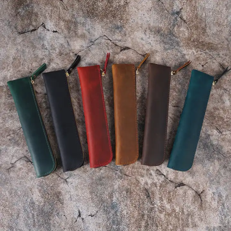 Genuine Leather Pen Case - Handmade Leather Pen or Letter Opener Holder