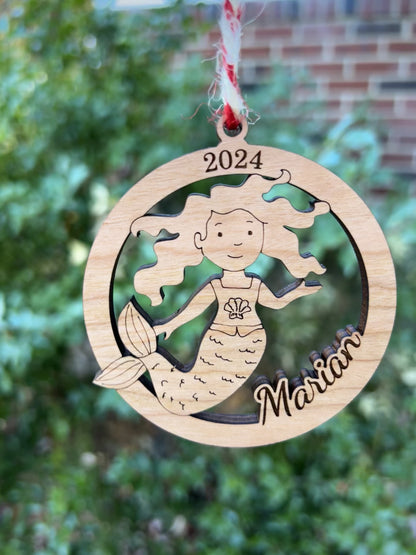 Mermaid Ornament - Personalized