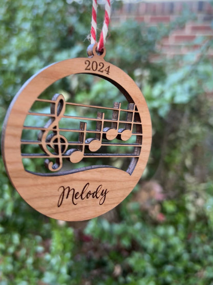 Music Notes Ornament - Personalized