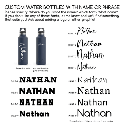 Personalized 32 oz RTIC Stainless Steel Water Bottles