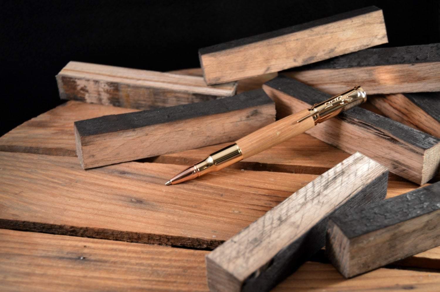 Custom Pen |  Wood Pen | Ballpoint Pen | Birthday Gift | Oak Wood Pen | Jack Daniels Pen | Bolt Action Pen | Oak Pen - Whidden's Woodshop